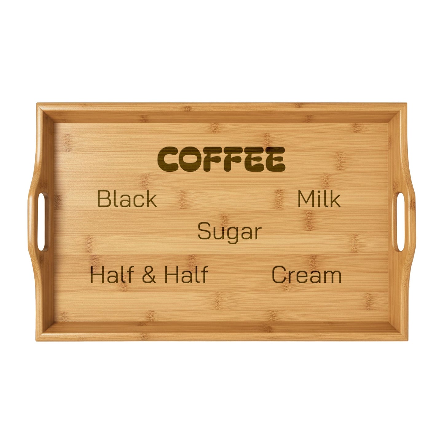 Personalized Bamboo Serving Tray, Coffee Station Decor, Engraved Tray for Home, Kitchen Serving Tray, Coffee Lovers Gift