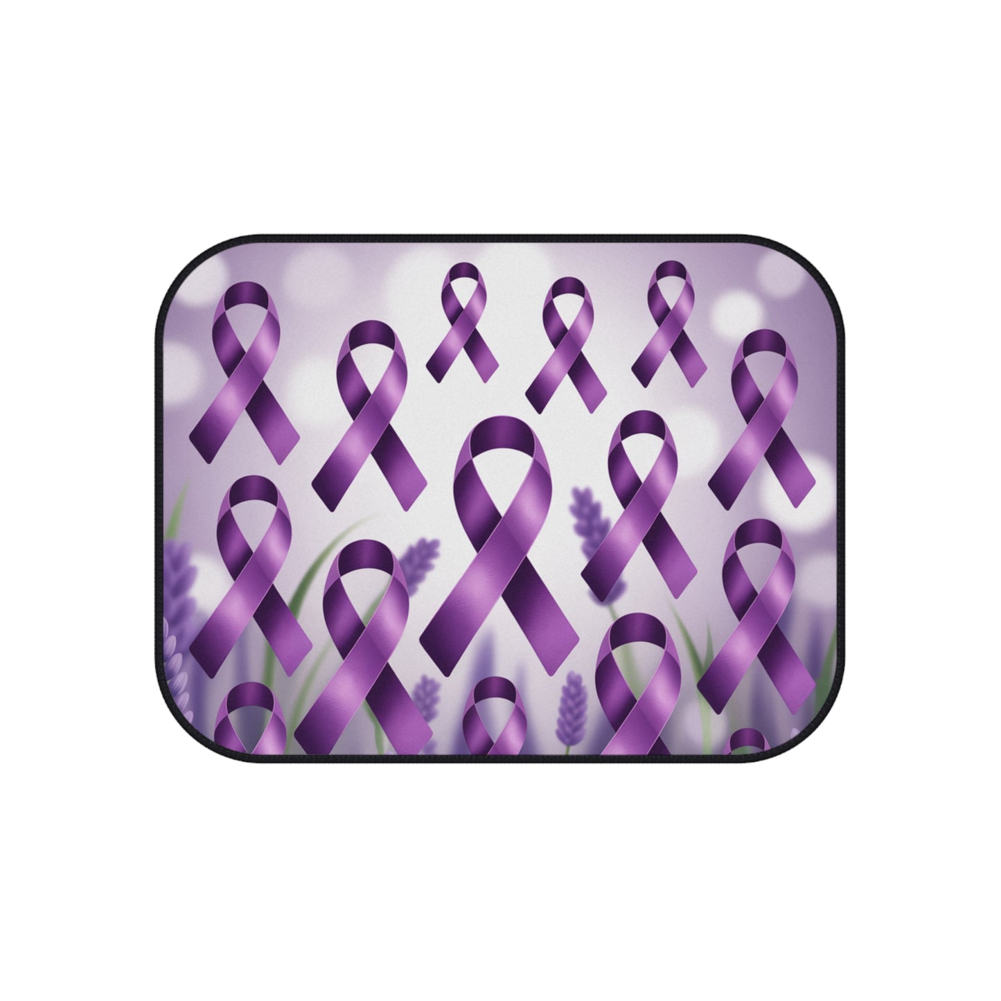 Purple Ribbon Car Mats (Set of 4) - Support Awareness, Boho Home Decor, Gift for Lupus Awareness, Ribbon Car Accessories