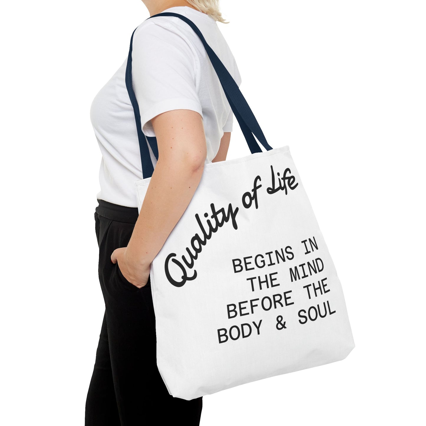 Mindful Living Tote Bag | Inspirational Daily Reminder, Eco-Friendly Gift, Motivational Quote Bag, Shopping Tote, Yoga Accessory