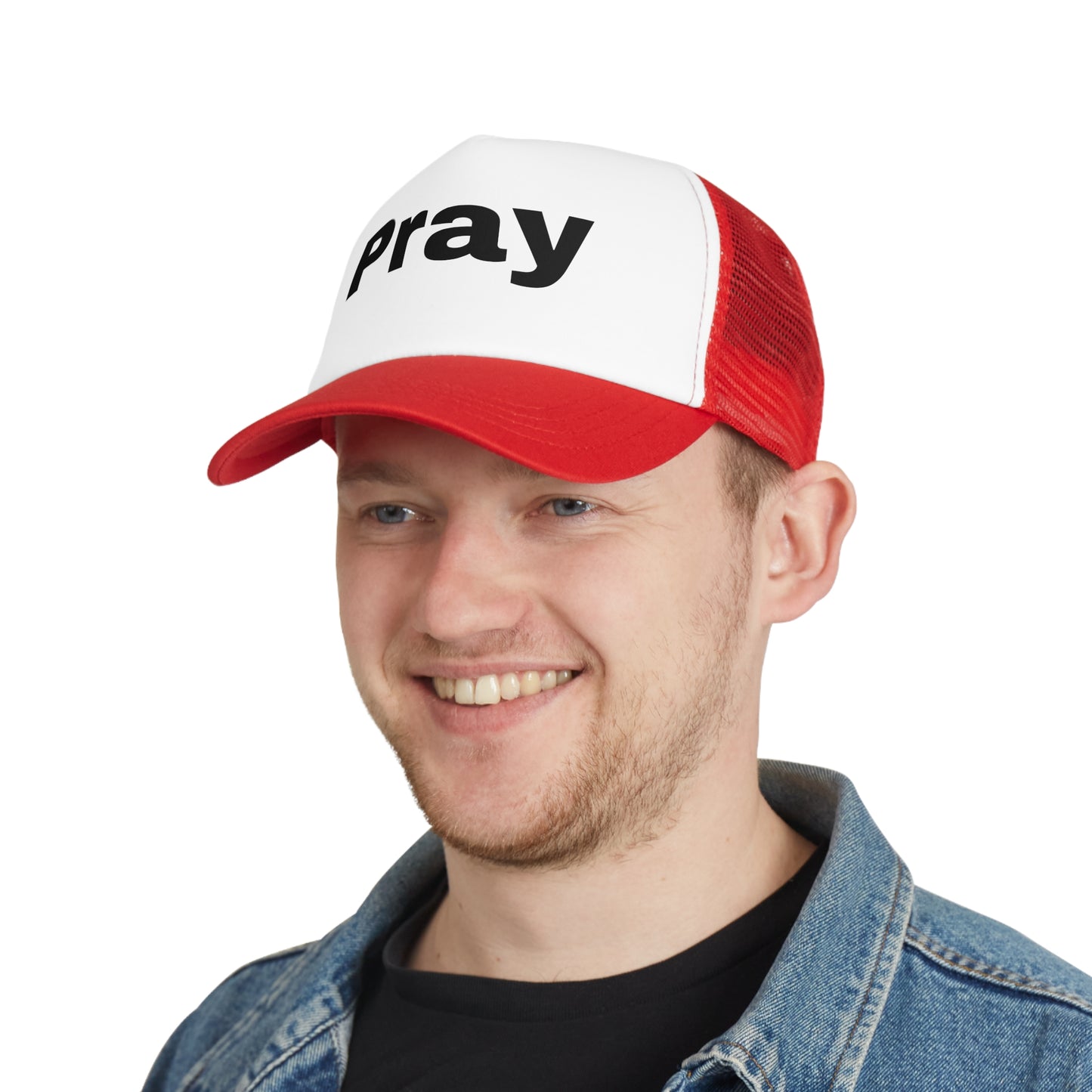 Inspirational Mesh Cap for Daily Motivation | Pray Trucker Hat, Faith-Based Gift, Outdoor Style, Casual Wear, Religious Apparel