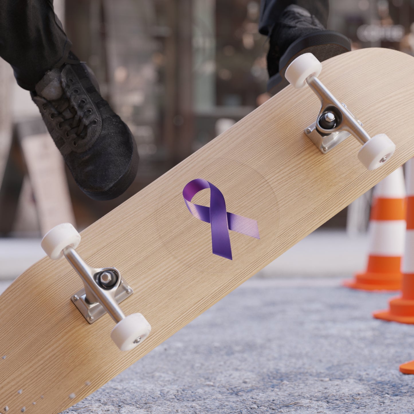 Purple Ribbon Outdoor Sticker, Awareness, Car Decal, Purple Ribbon Sticker, Cancer Awareness, Supportive Stickers, Gift for Advocate