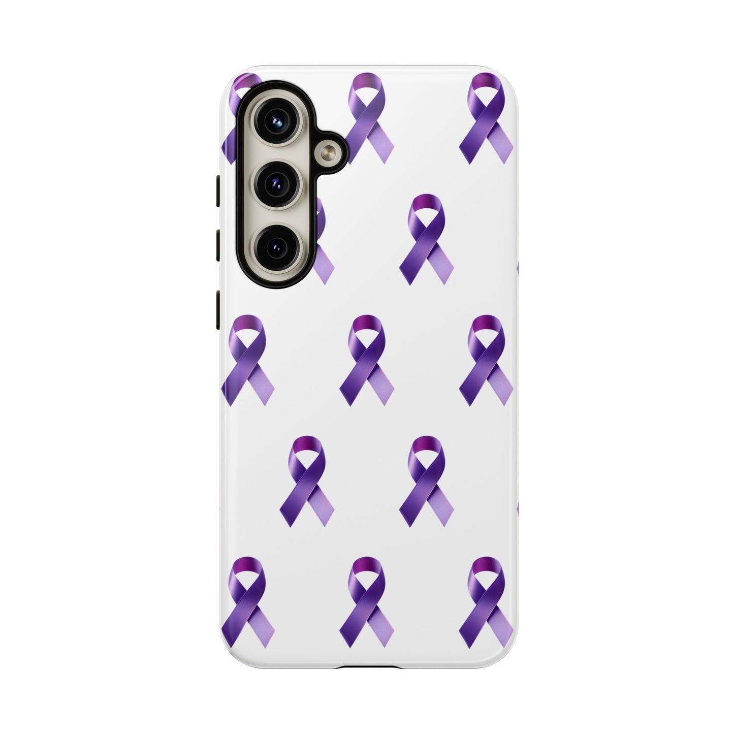 Purple Ribbon Phone Case, Tough Cases for Cancer Awareness, Gift for Loved Ones, Supportive Phone Cover, Awareness Merchandise