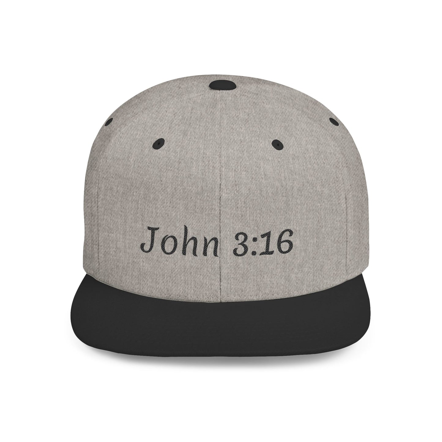 John 3:16 Flat Bill Snapback Hat, Religious Hat, Christian Apparel, Gift for Him, Inspirational Cap