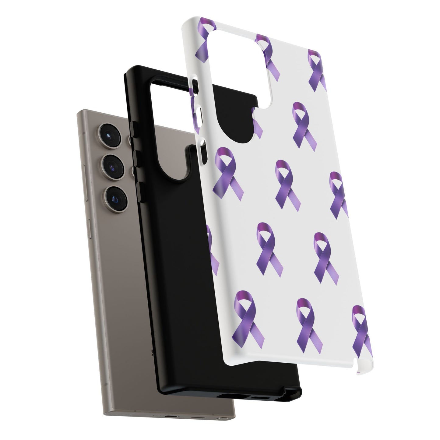 Purple Ribbon Phone Case, Tough Cases for Cancer Awareness, Gift for Loved Ones, Supportive Phone Cover, Awareness Merchandise