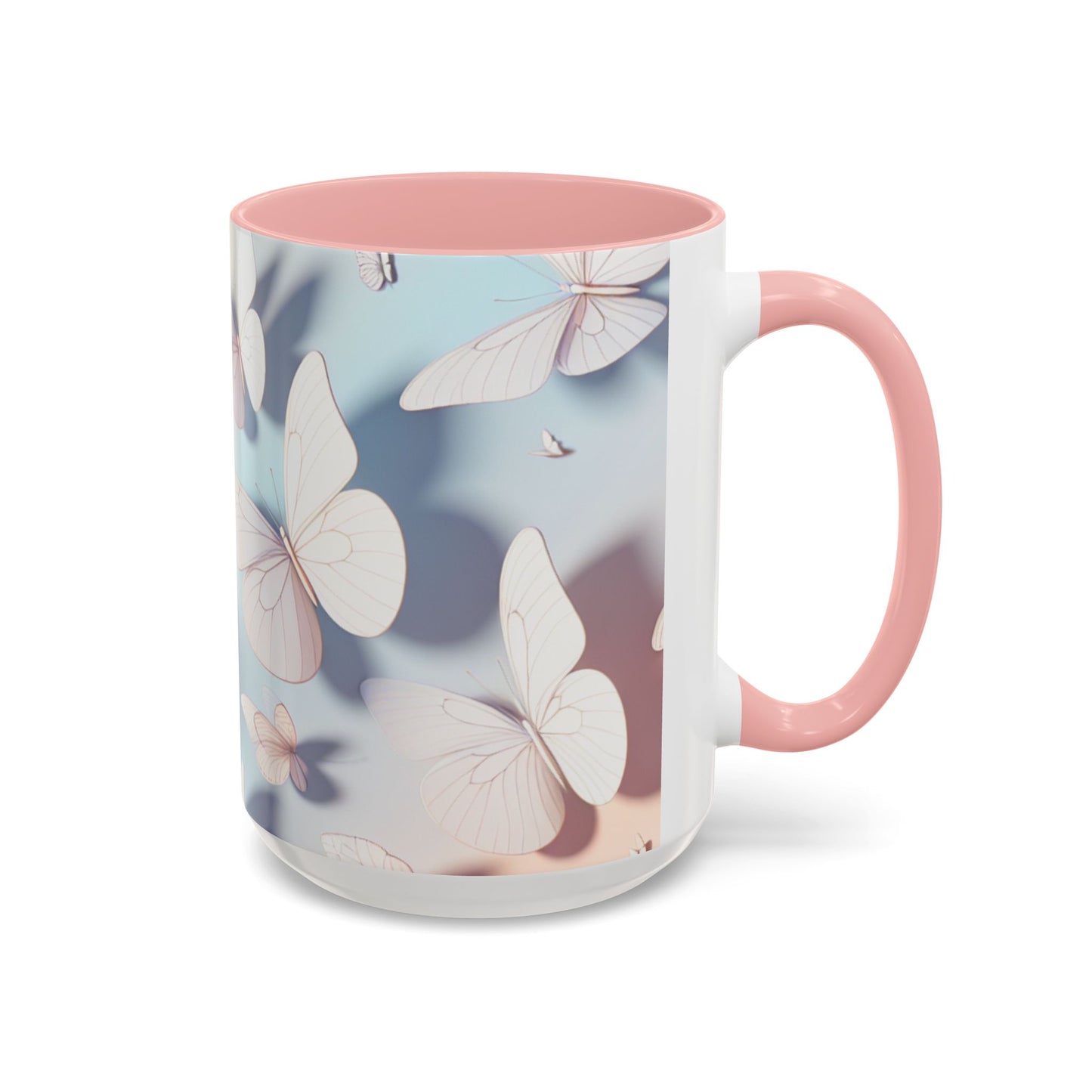 Elegant Butterfly Accent Coffee Mug, Floral Gift, Home Decor, Butterfly Design, Perfect for Birthdays, Nature Lovers