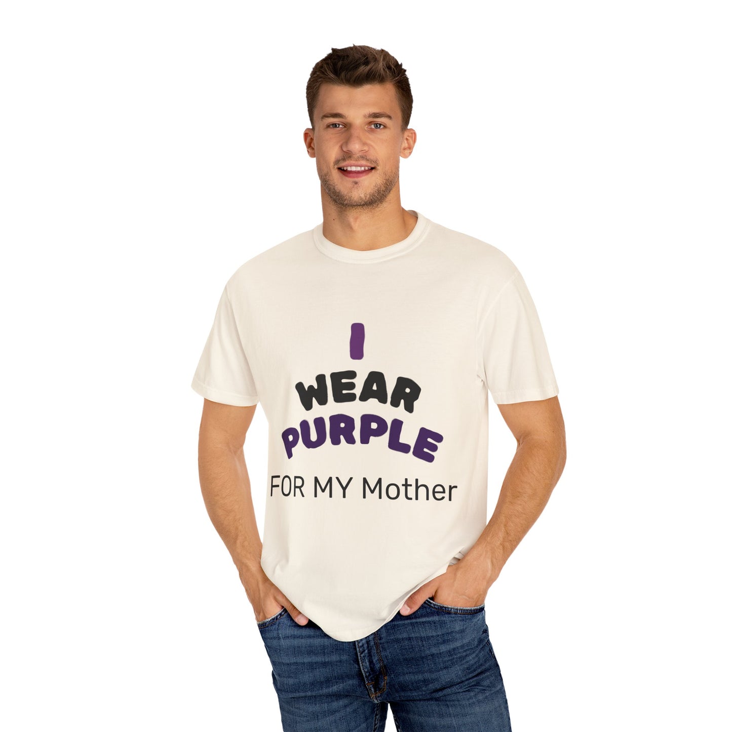 For Mom Purple T-Shirt for Awareness, Gift for Mom, Family Reunion, Cancer Support Apparel, Comfortable Casual Wear