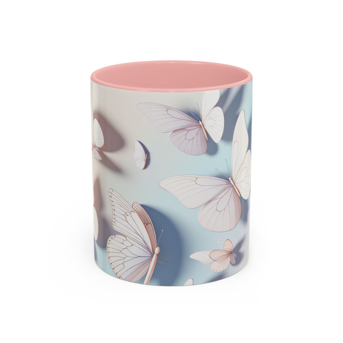 Elegant Butterfly Accent Coffee Mug, Floral Gift, Home Decor, Butterfly Design, Perfect for Birthdays, Nature Lovers