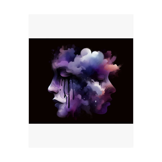 Satin Art Print with Abstract Faces of Lupus, Wall Decor for Home, Unique Gift for Art Lovers, Colorful Poster for Bedroom, Modern Art