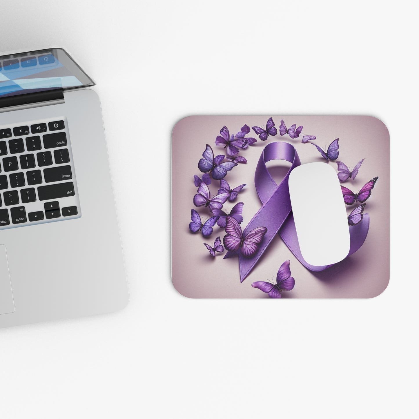 Purple Butterfly Awareness Mouse Pad, Gift for Cancer Awareness, Support Ribbon Office Decor, Butterfly Art Desk Accessory, [...]