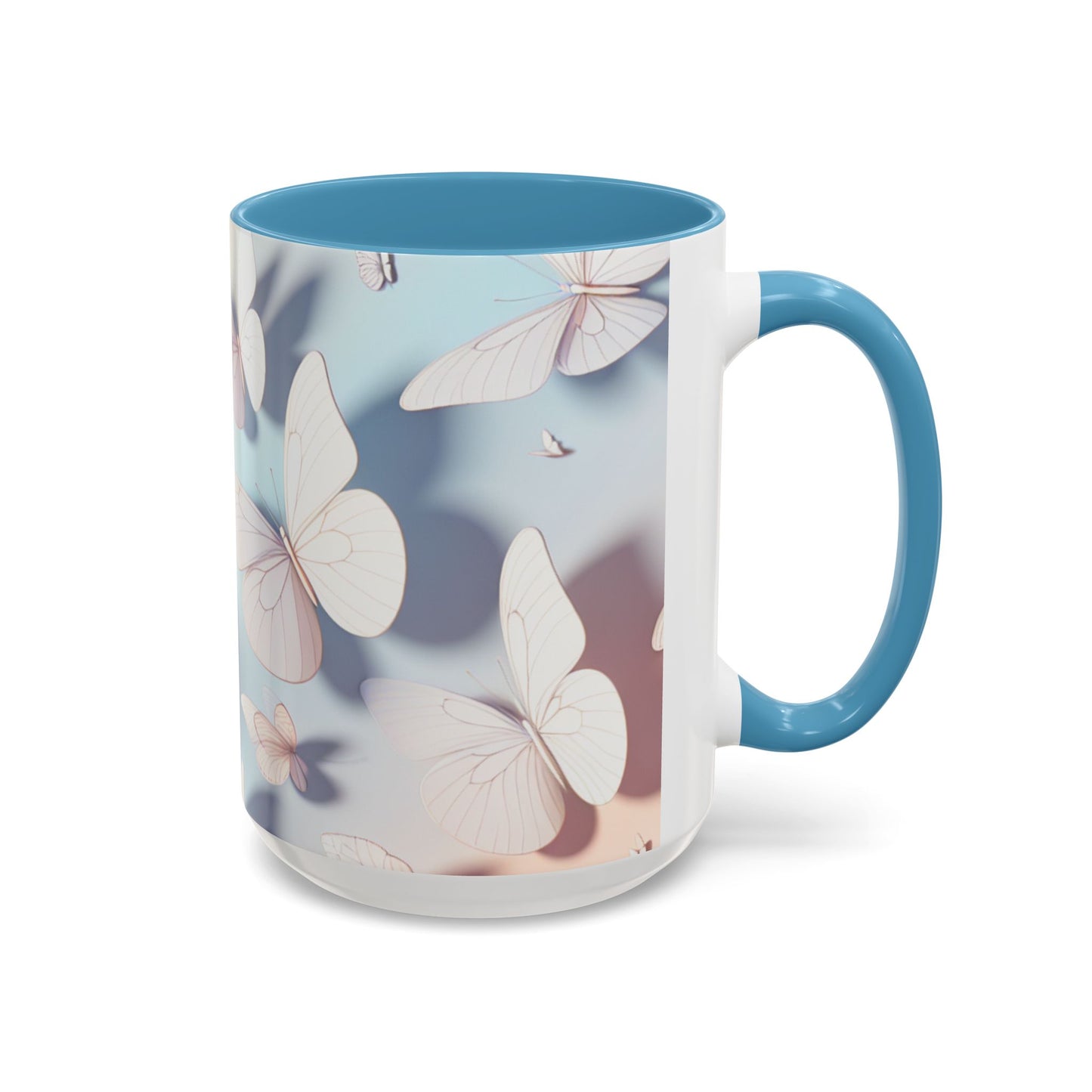 Elegant Butterfly Accent Coffee Mug, Floral Gift, Home Decor, Butterfly Design, Perfect for Birthdays, Nature Lovers