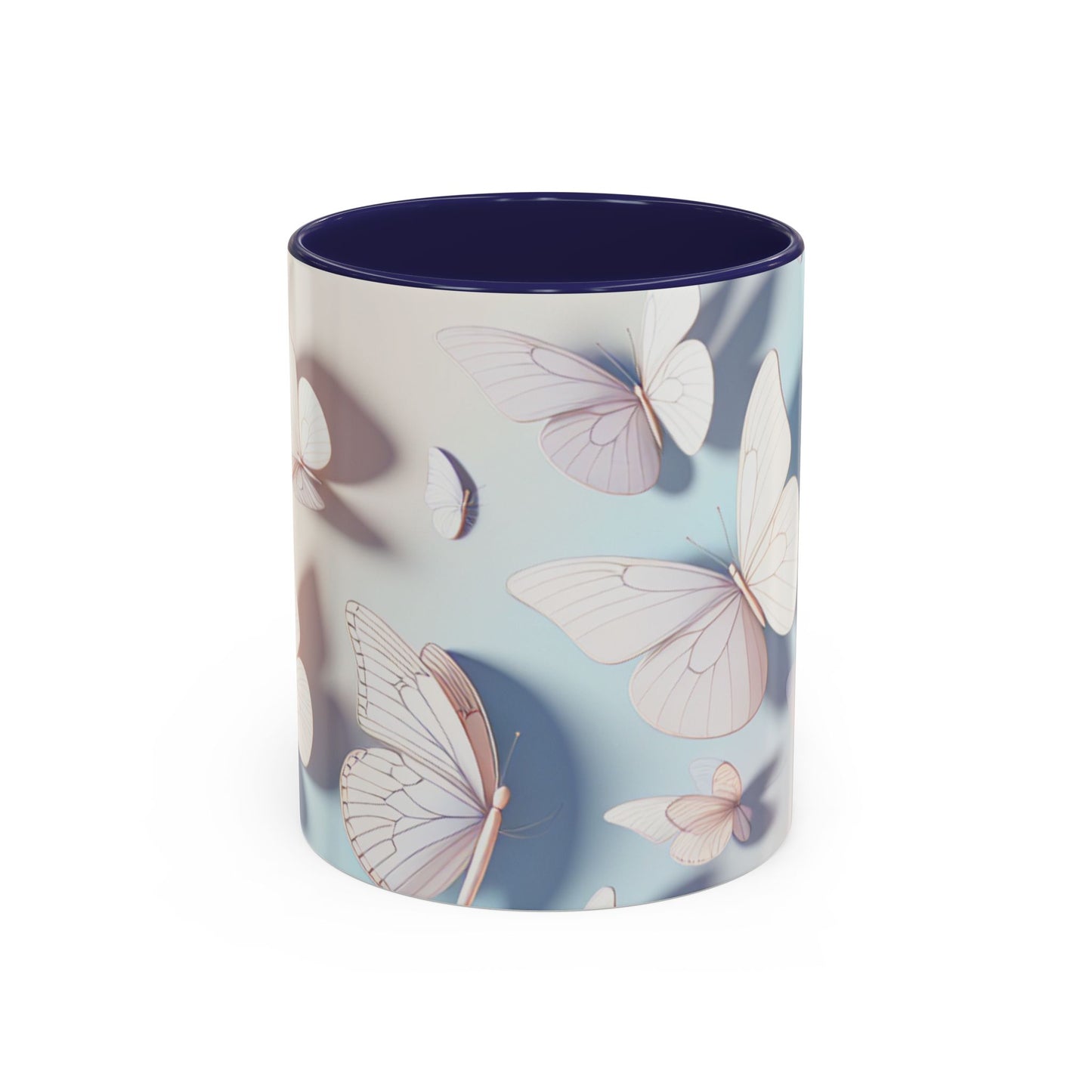 Elegant Butterfly Accent Coffee Mug, Floral Gift, Home Decor, Butterfly Design, Perfect for Birthdays, Nature Lovers