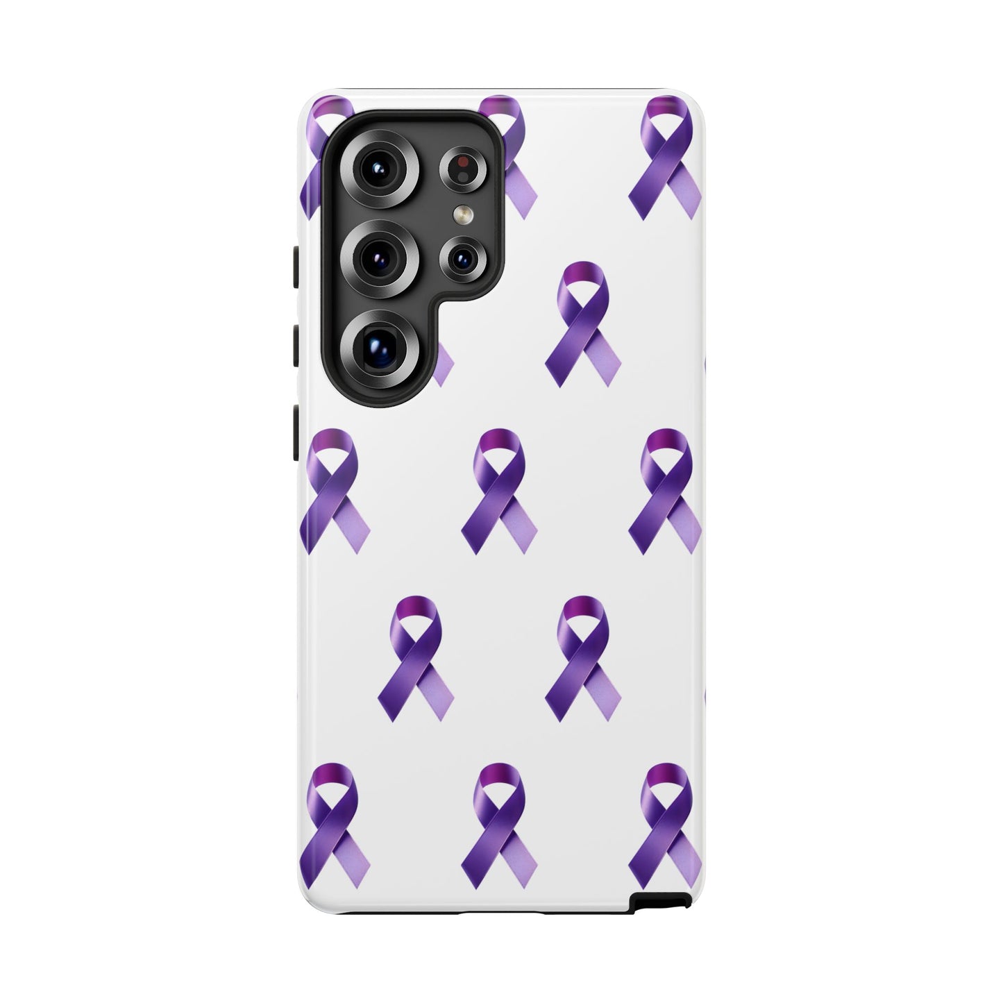 Purple Ribbon Phone Case, Tough Cases for Cancer Awareness, Gift for Loved Ones, Supportive Phone Cover, Awareness Merchandise