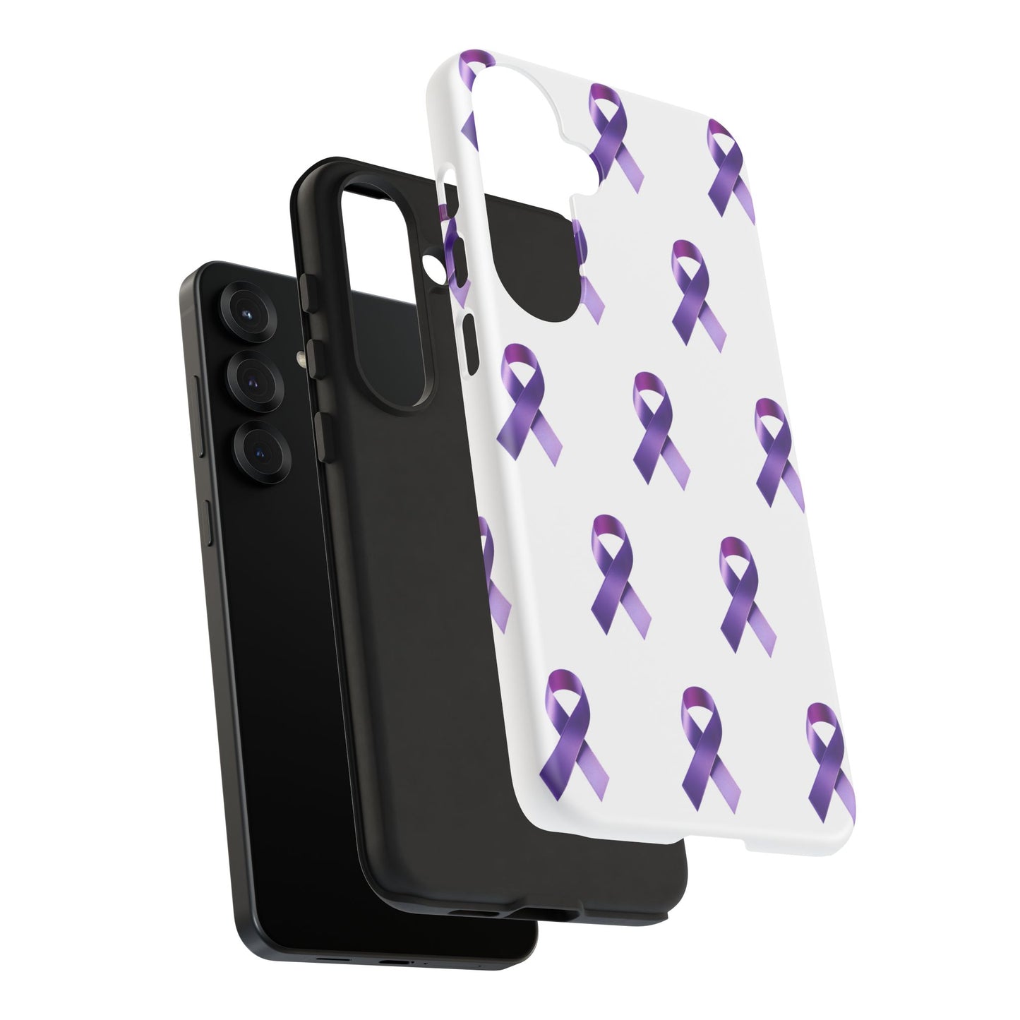 Purple Ribbon Phone Case, Tough Cases for Cancer Awareness, Gift for Loved Ones, Supportive Phone Cover, Awareness Merchandise