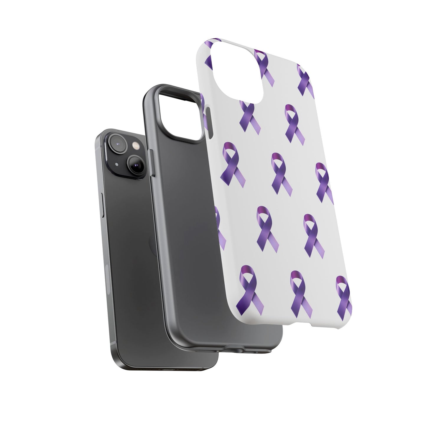 Purple Ribbon Phone Case, Tough Cases for Cancer Awareness, Gift for Loved Ones, Supportive Phone Cover, Awareness Merchandise