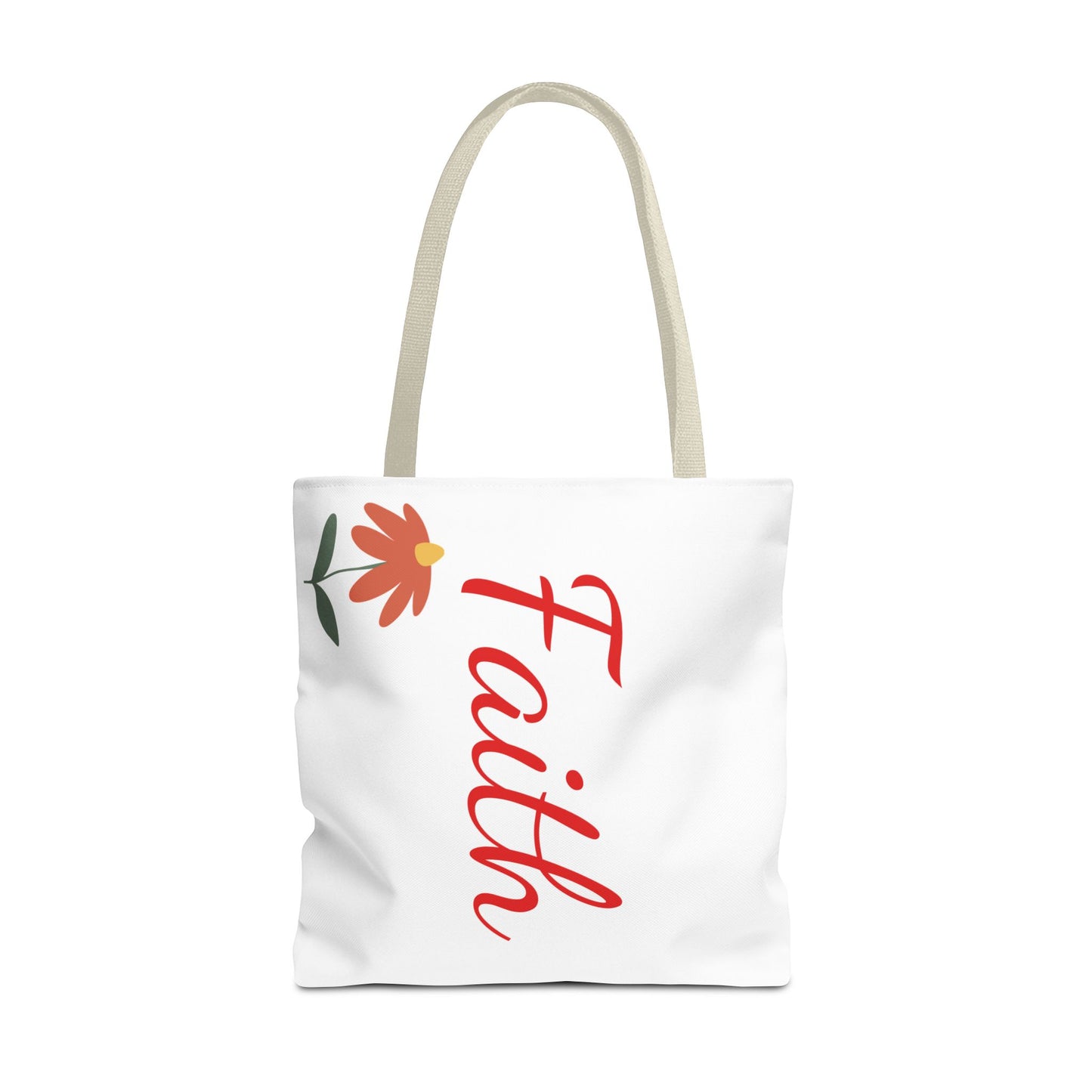 Faith Floral Tote Bag, Motivational Gift for Her, Everyday Use Tote, Inspirational Shopping Bag, Eco-Friendly Bag, Christian Faith Apparel