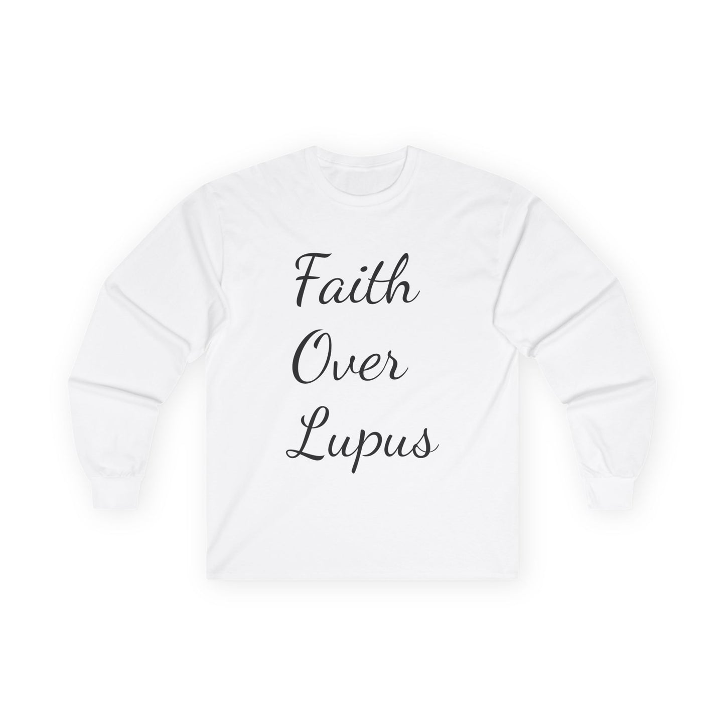 Faith Over Lupus Unisex Long Sleeve Tee, Inspirational Shirt, Awareness Apparel, Special Occasion Gift, Thoughtful Supportive Wear