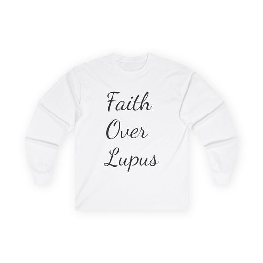 Copy of Faith Over Lupus Unisex Long Sleeve Tee, Inspirational Shirt, Awareness Apparel, Special Occasion Gift, Thoughtful Supportive Wear