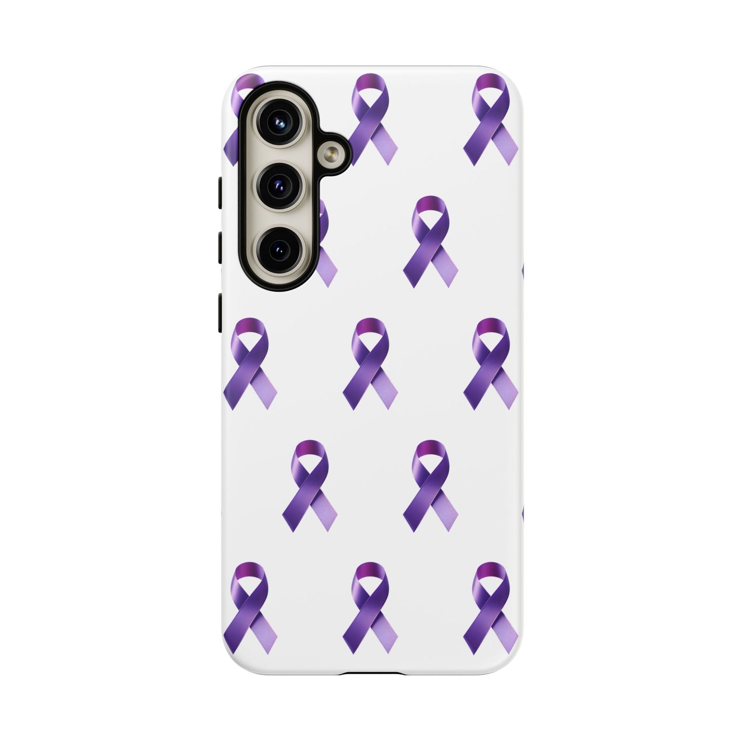 Purple Ribbon Phone Case, Tough Cases for Cancer Awareness, Gift for Loved Ones, Supportive Phone Cover, Awareness Merchandise
