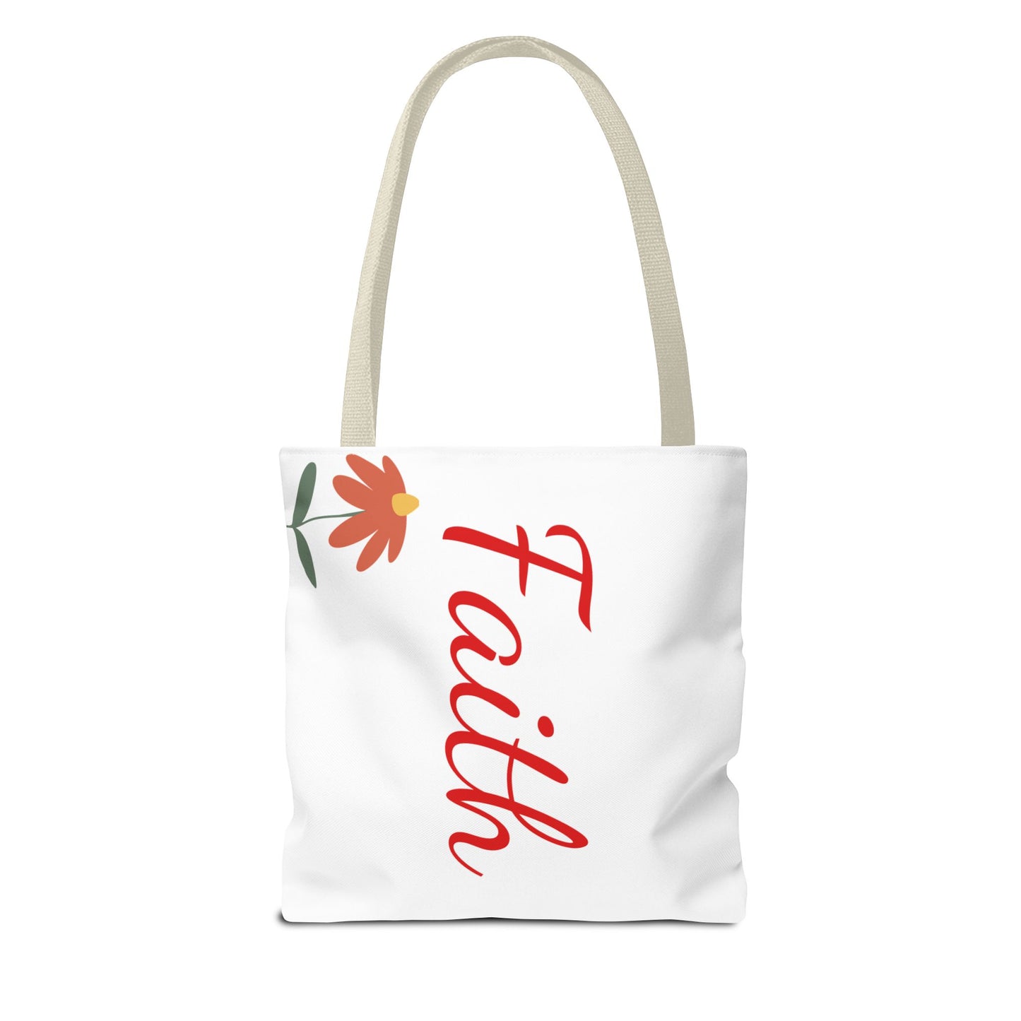 Faith Floral Tote Bag, Motivational Gift for Her, Everyday Use Tote, Inspirational Shopping Bag, Eco-Friendly Bag, Christian Faith Apparel