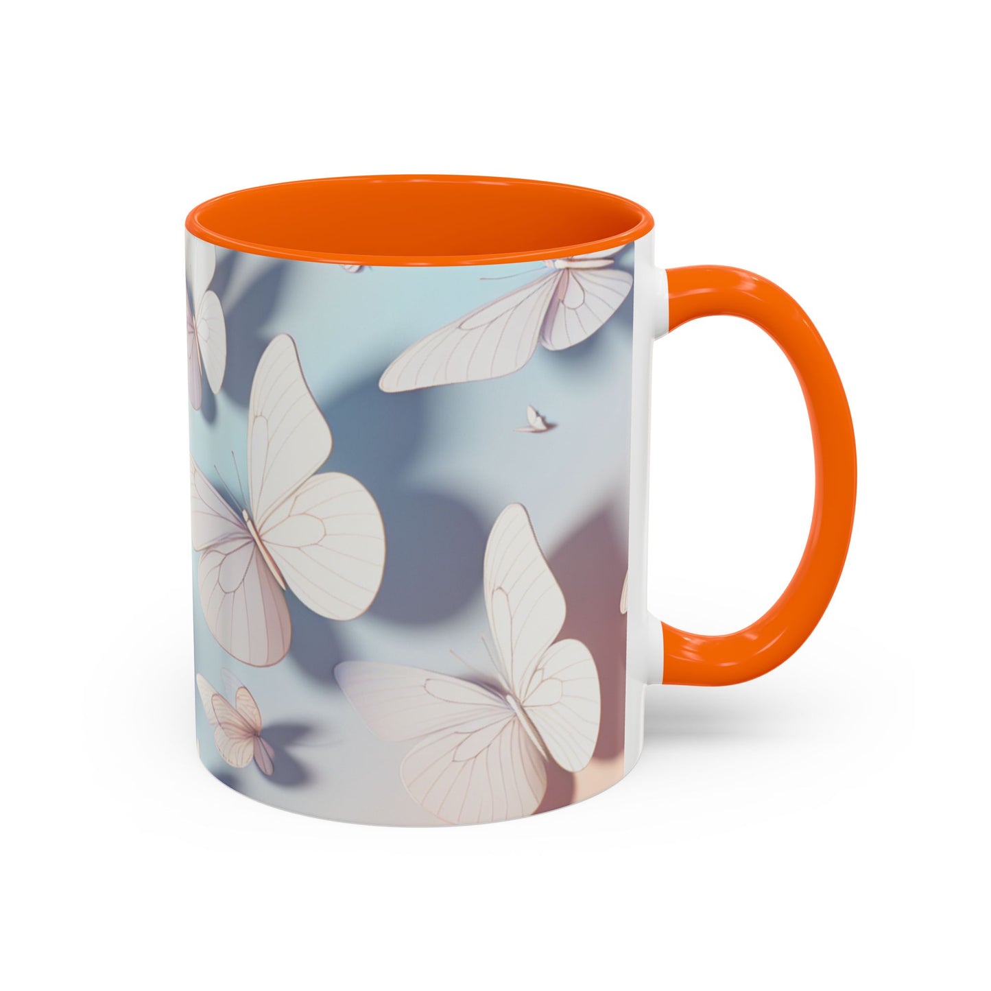 Elegant Butterfly Accent Coffee Mug, Floral Gift, Home Decor, Butterfly Design, Perfect for Birthdays, Nature Lovers
