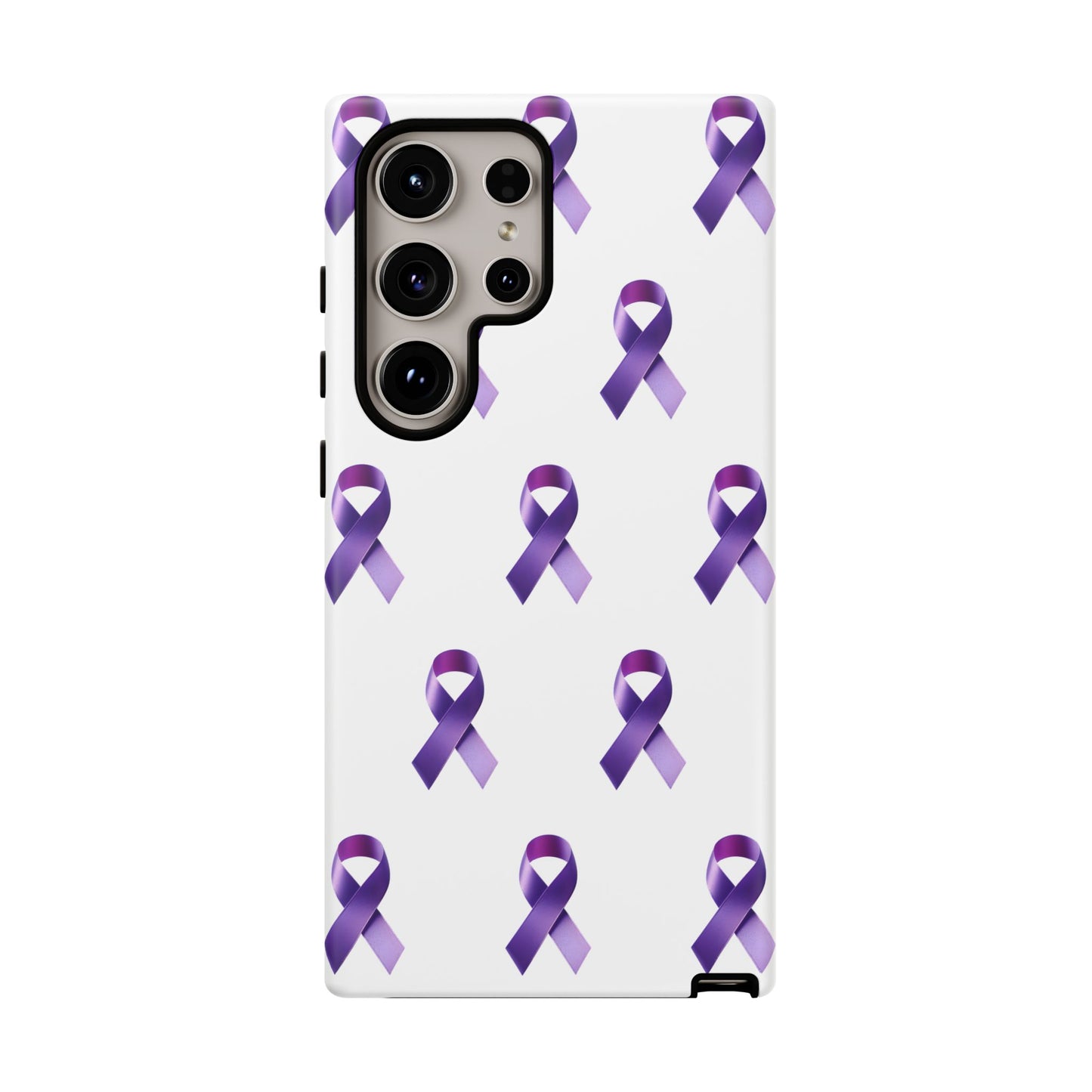 Purple Ribbon Phone Case, Tough Cases for Cancer Awareness, Gift for Loved Ones, Supportive Phone Cover, Awareness Merchandise