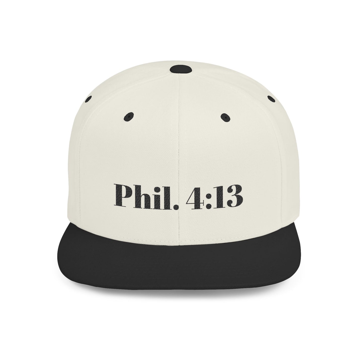 Phil. 4:13 Inspirational Flat Bill Snapback Hat, Motivational Cap for Men, Women, Sports Enthusiasts, Perfect Gift, Everyday Wear