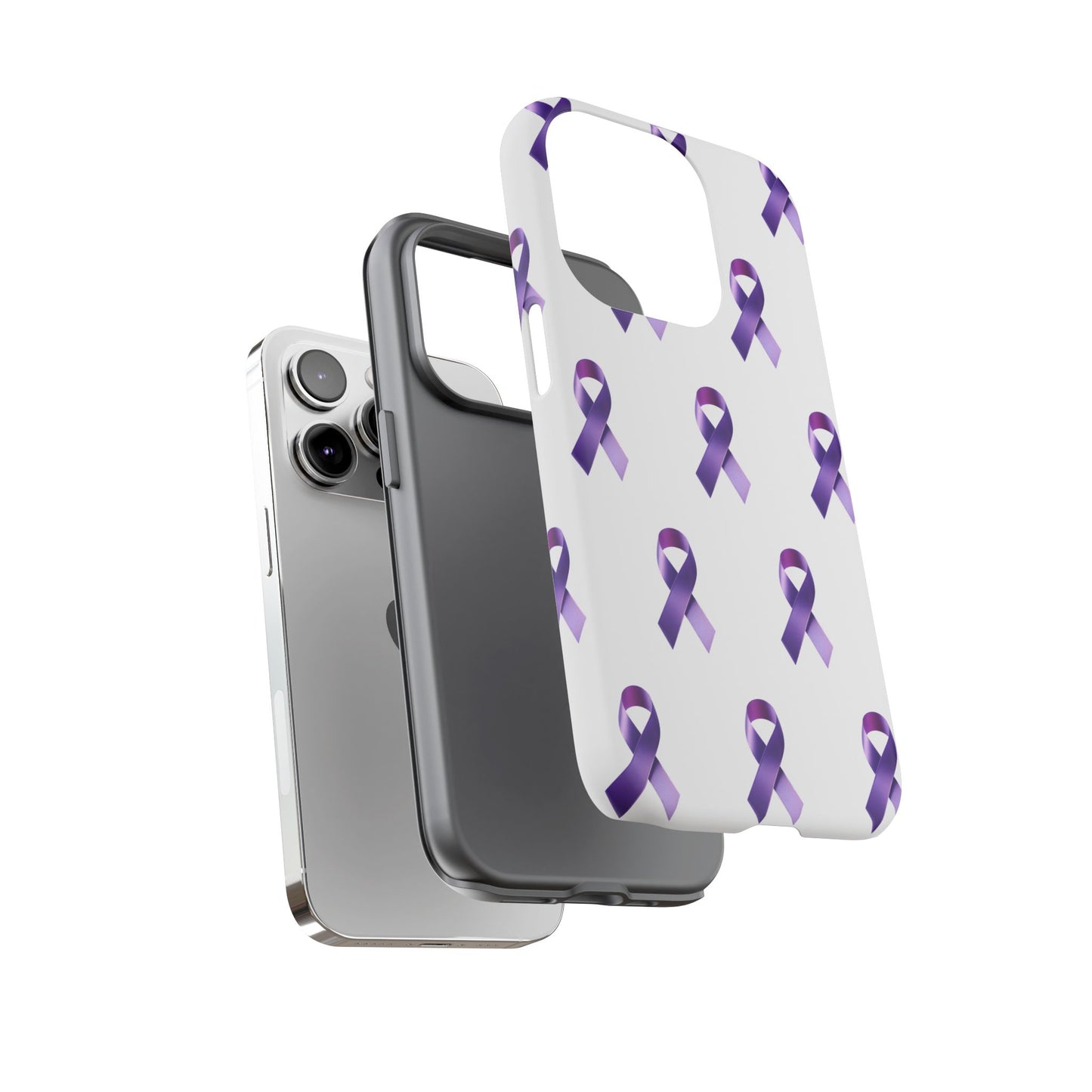 Purple Ribbon Phone Case, Tough Cases for Cancer Awareness, Gift for Loved Ones, Supportive Phone Cover, Awareness Merchandise