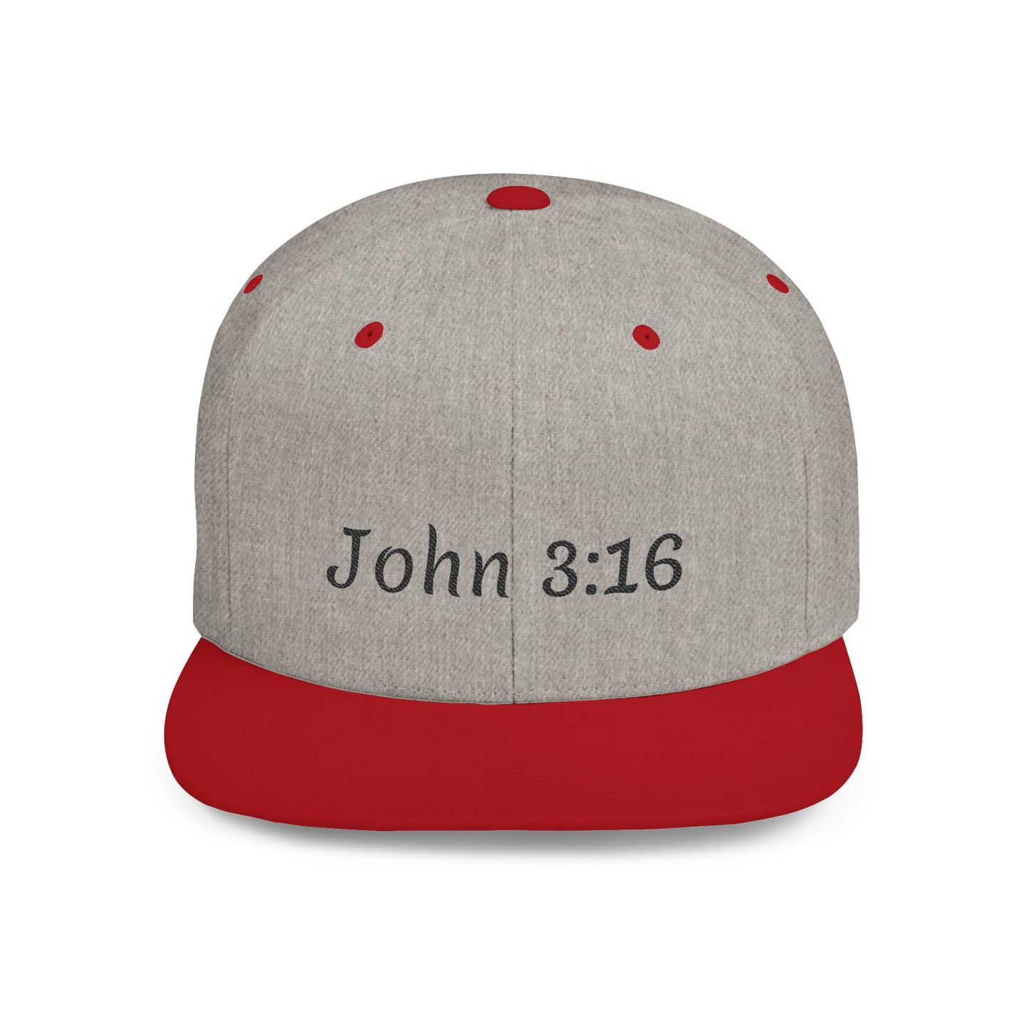 John 3:16 Flat Bill Snapback Hat, Religious Hat, Christian Apparel, Gift for Him, Inspirational Cap