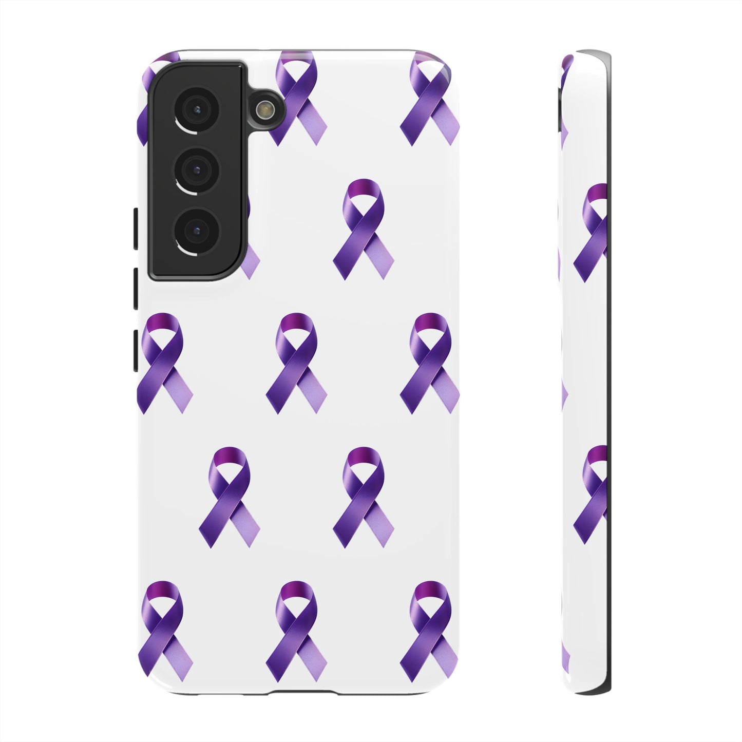 Purple Ribbon Phone Case, Tough Cases for Cancer Awareness, Gift for Loved Ones, Supportive Phone Cover, Awareness Merchandise