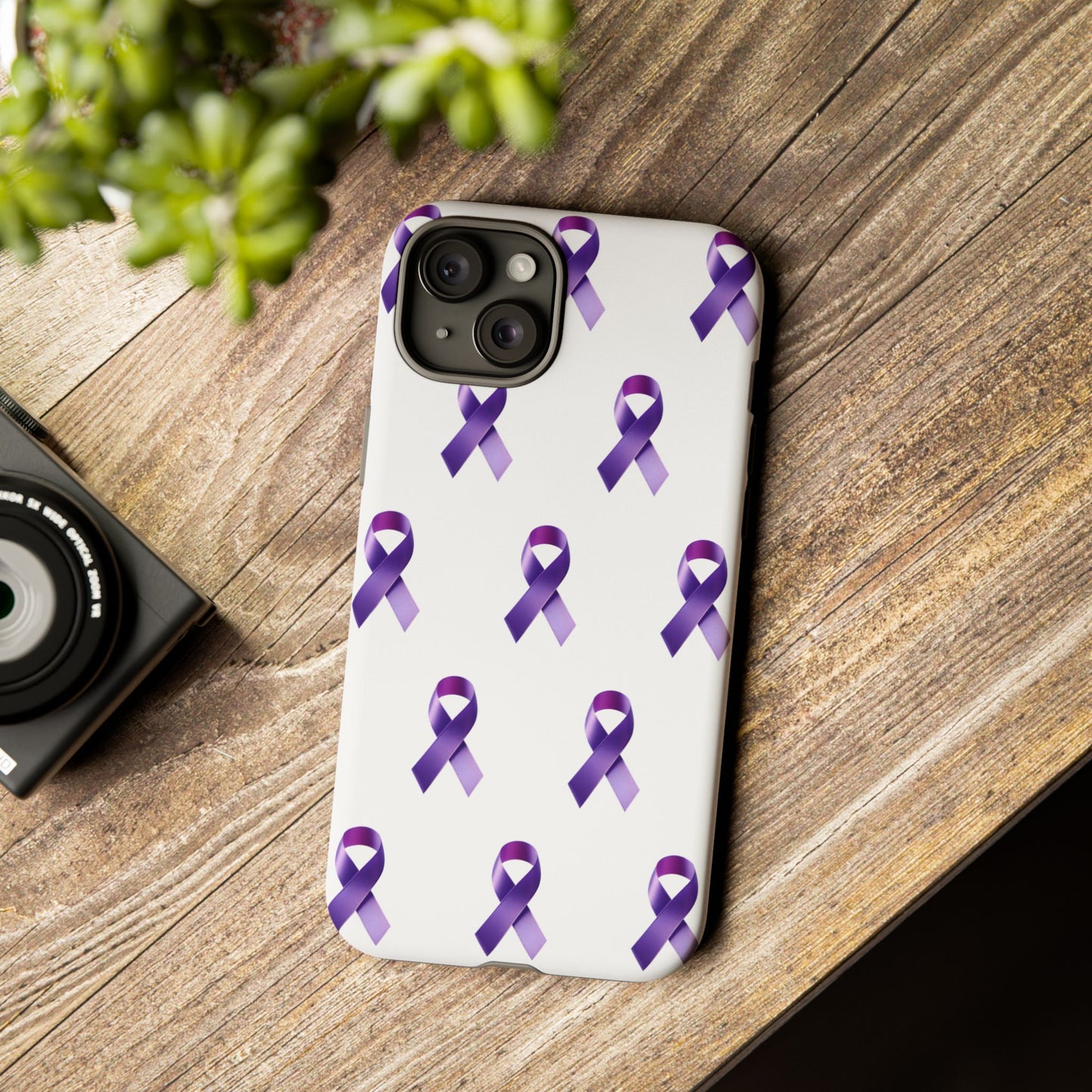 Purple Ribbon Phone Case, Tough Cases for Cancer Awareness, Gift for Loved Ones, Supportive Phone Cover, Awareness Merchandise