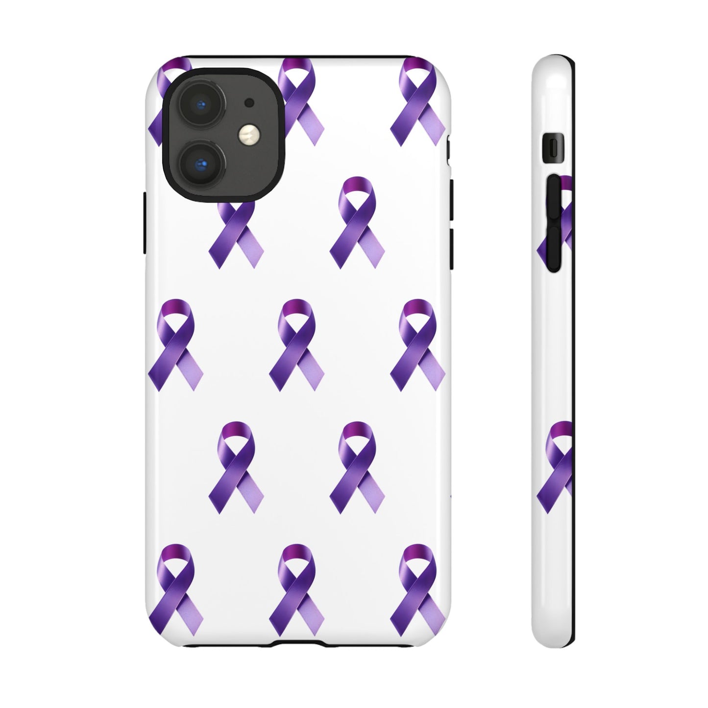 Purple Ribbon Phone Case, Tough Cases for Cancer Awareness, Gift for Loved Ones, Supportive Phone Cover, Awareness Merchandise