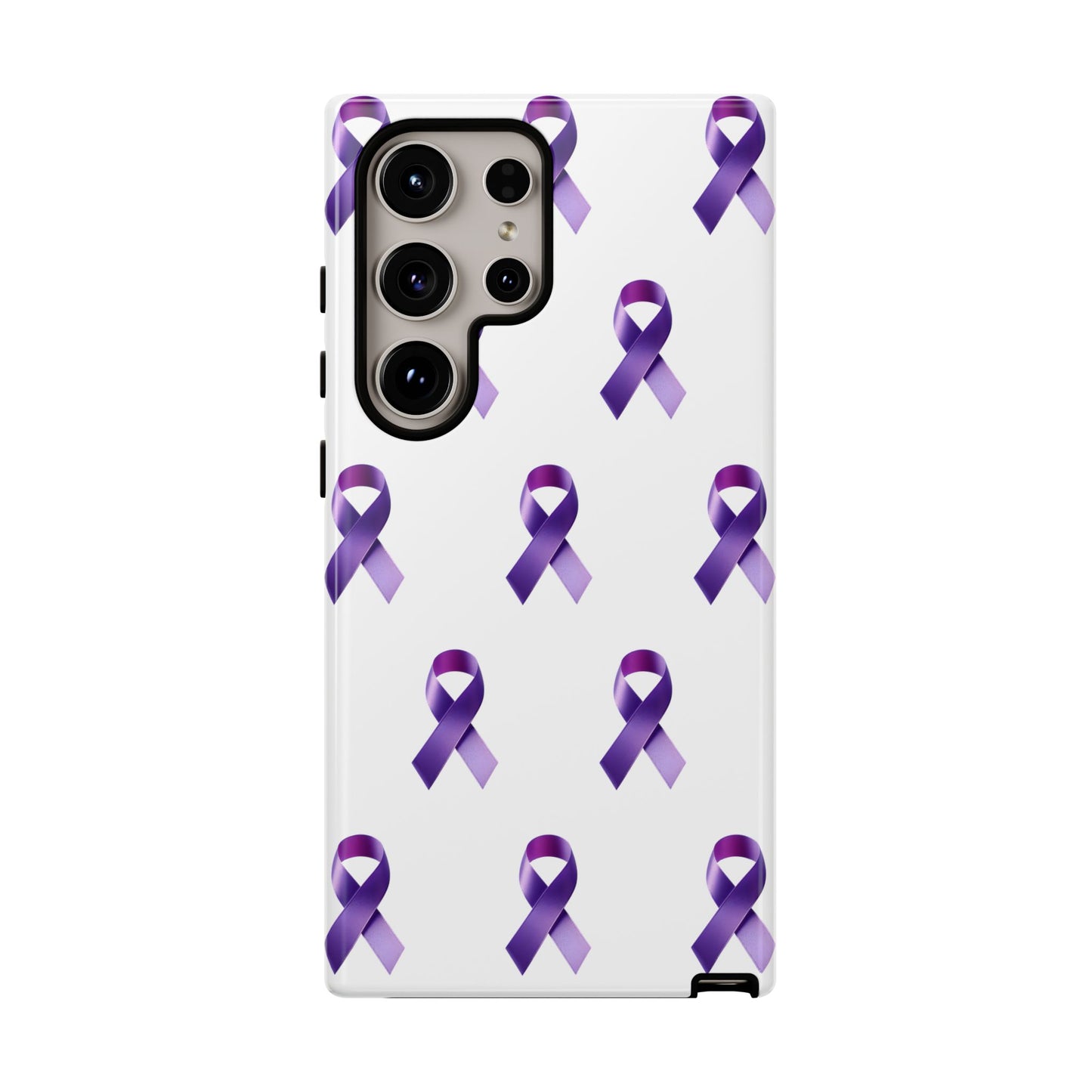 Purple Ribbon Phone Case, Tough Cases for Cancer Awareness, Gift for Loved Ones, Supportive Phone Cover, Awareness Merchandise