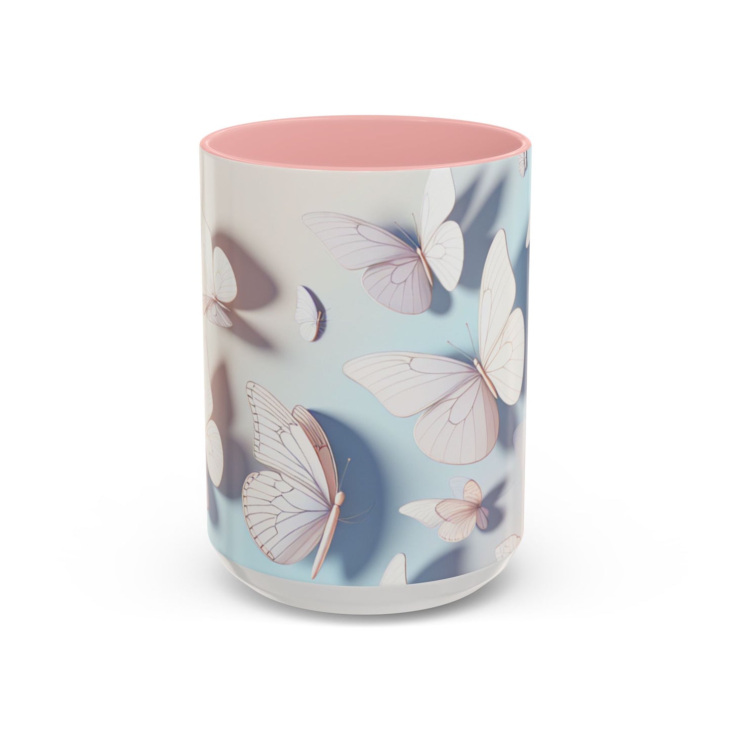 Elegant Butterfly Accent Coffee Mug, Floral Gift, Home Decor, Butterfly Design, Perfect for Birthdays, Nature Lovers