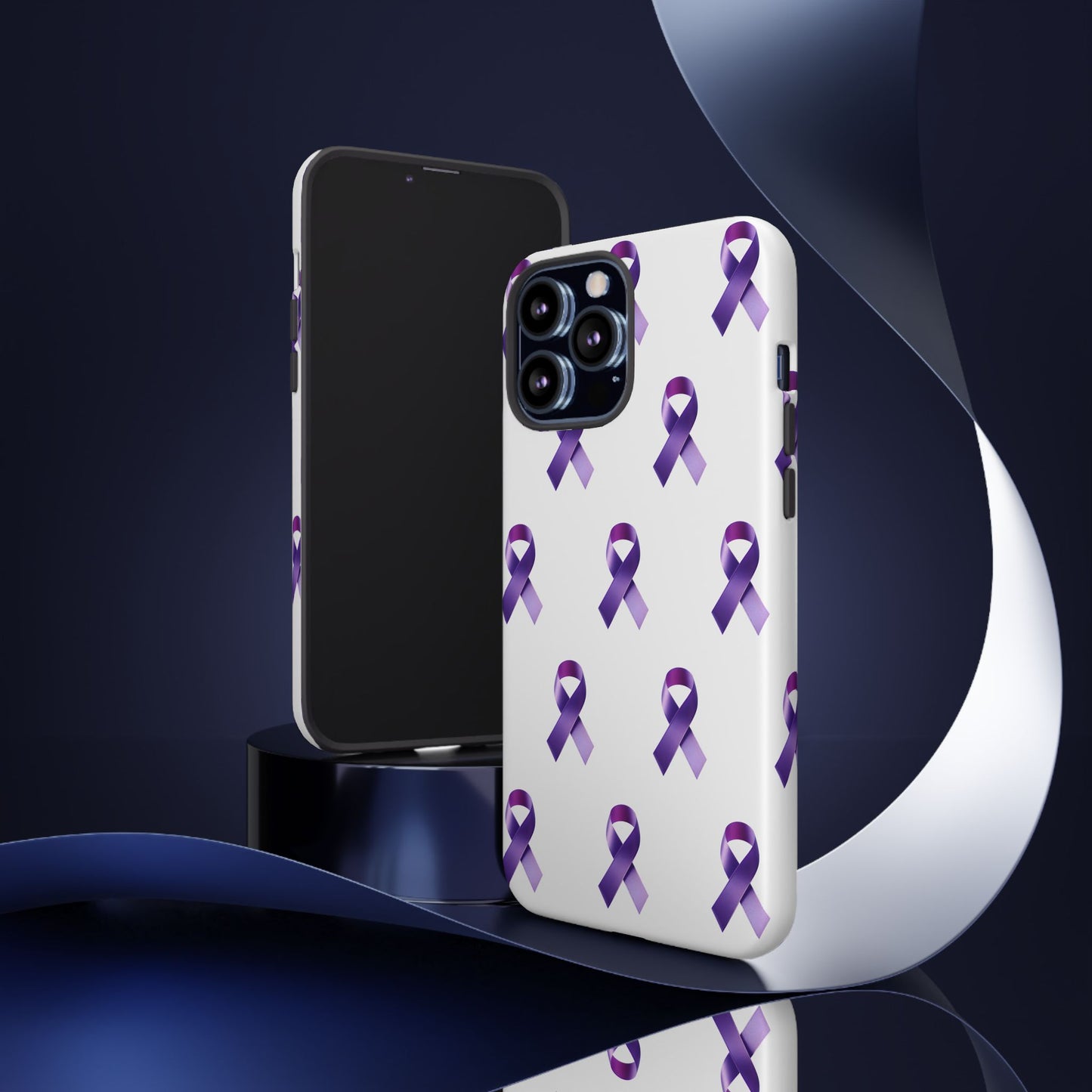 Purple Ribbon Phone Case, Tough Cases for Cancer Awareness, Gift for Loved Ones, Supportive Phone Cover, Awareness Merchandise