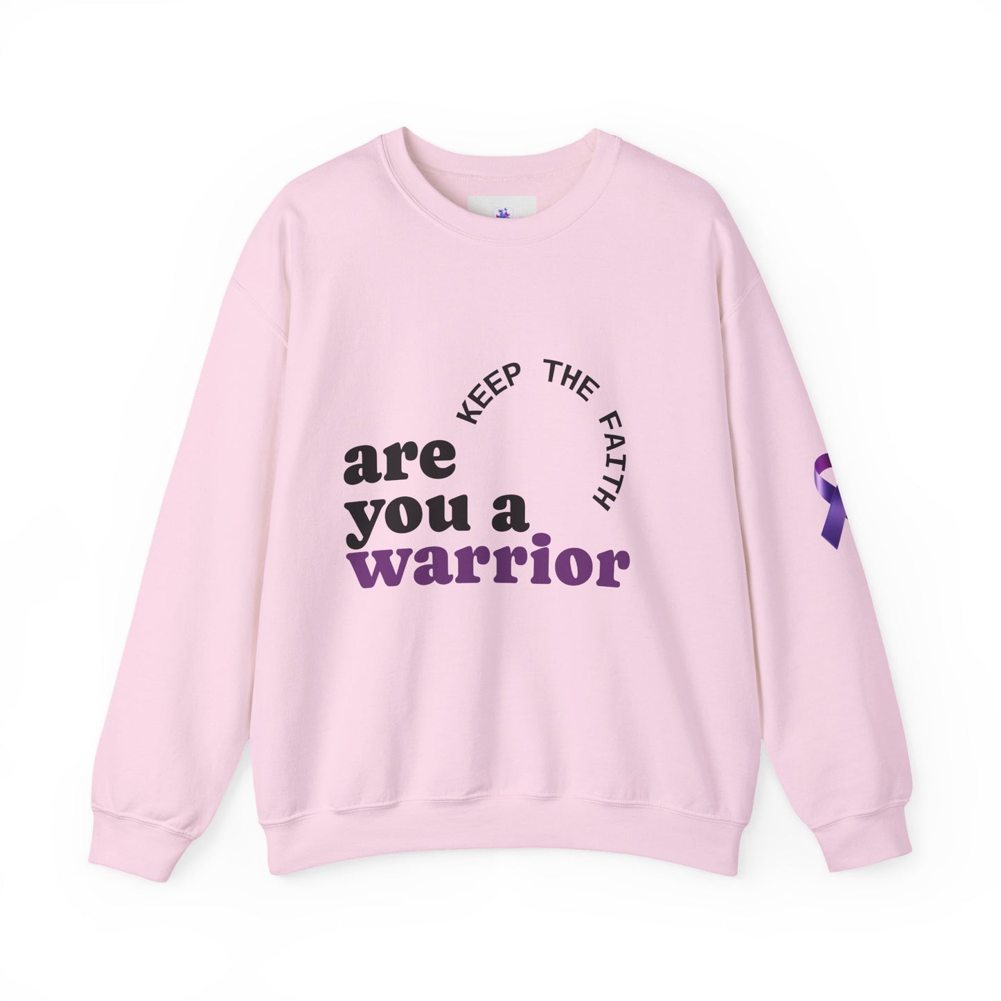 Empowering Warrior Sweatshirt, Unisex Crewneck with Inspirational Quotes, Faith & Hope Gift, Cancer Awareness Apparel, Cozy Loungewear