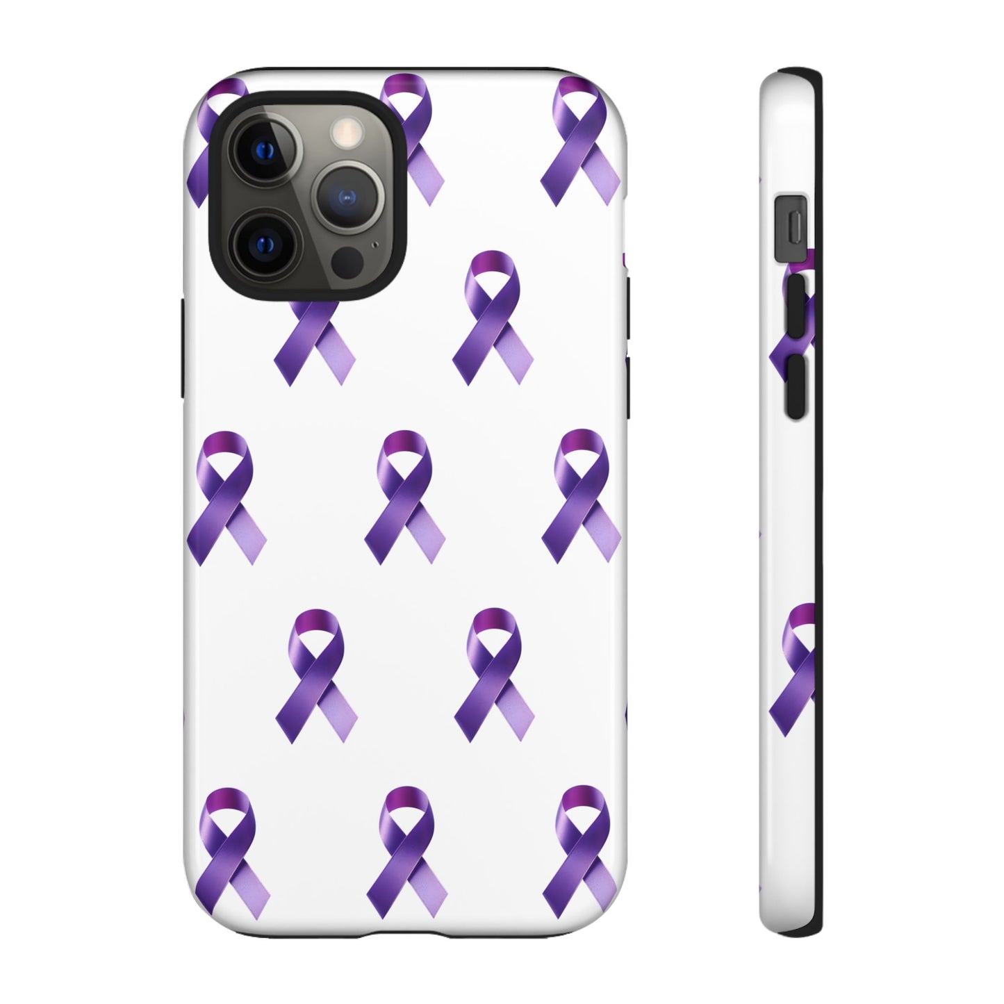 Purple Ribbon Phone Case, Tough Cases for Cancer Awareness, Gift for Loved Ones, Supportive Phone Cover, Awareness Merchandise