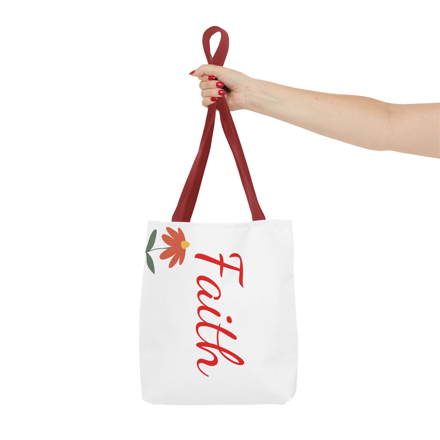 Faith Floral Tote Bag, Motivational Gift for Her, Everyday Use Tote, Inspirational Shopping Bag, Eco-Friendly Bag, Christian Faith Apparel