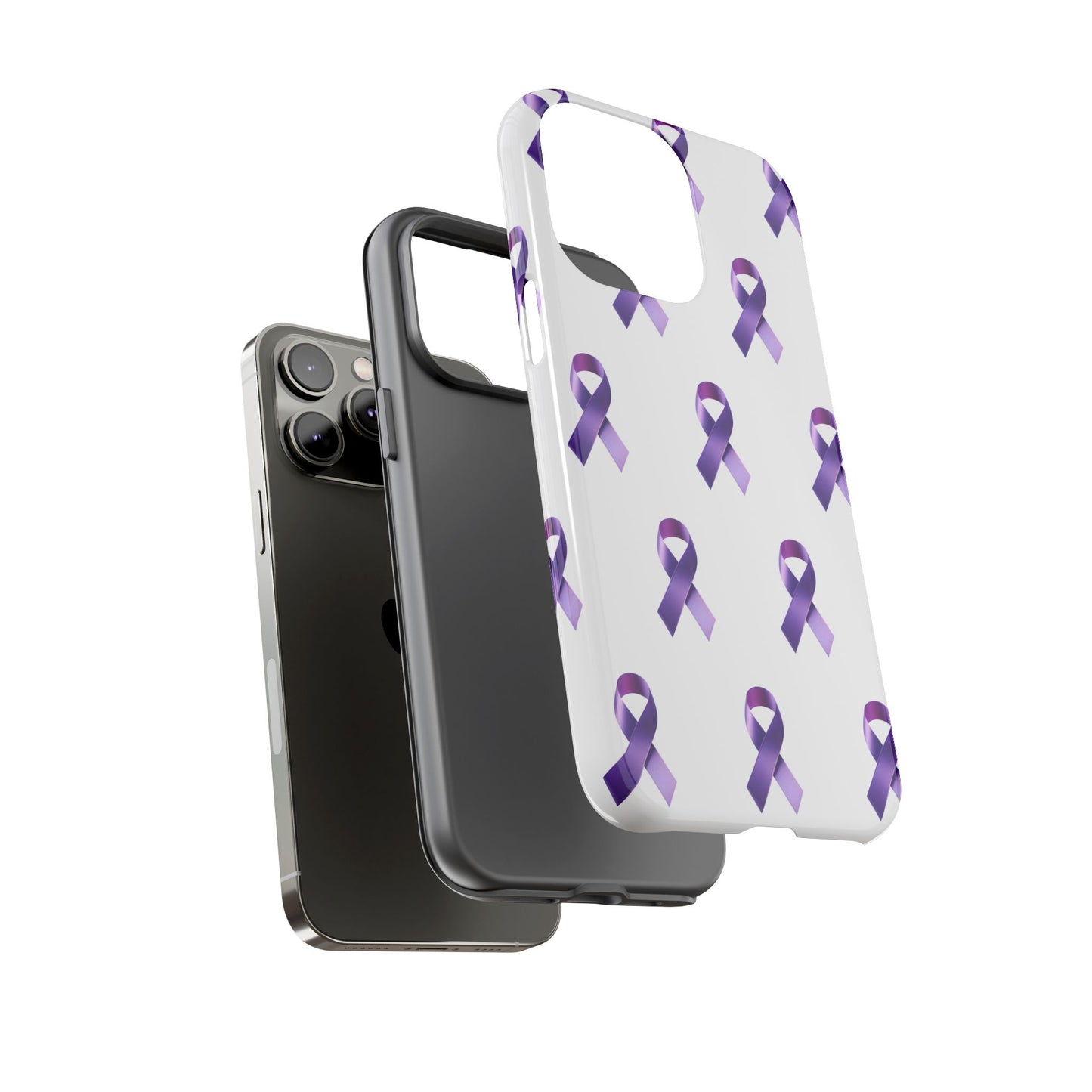 Purple Ribbon Phone Case, Tough Cases for Cancer Awareness, Gift for Loved Ones, Supportive Phone Cover, Awareness Merchandise