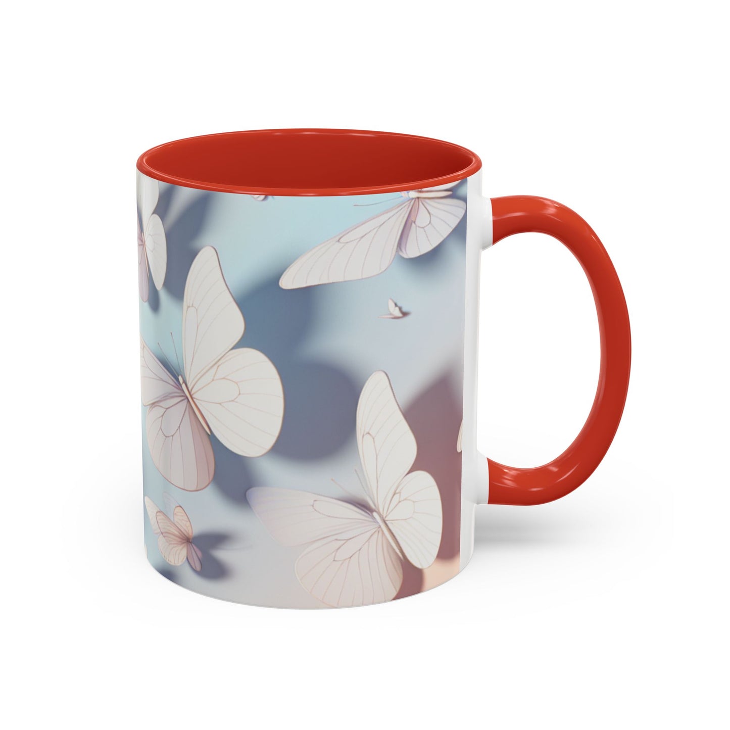 Elegant Butterfly Accent Coffee Mug, Floral Gift, Home Decor, Butterfly Design, Perfect for Birthdays, Nature Lovers