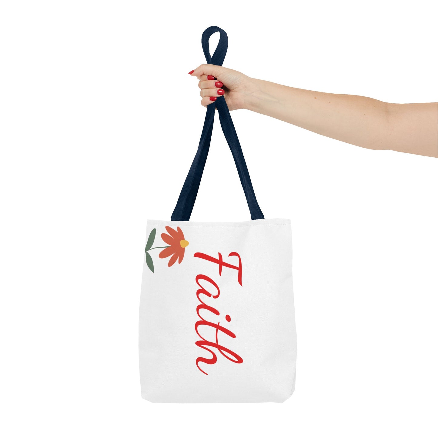 Faith Floral Tote Bag, Motivational Gift for Her, Everyday Use Tote, Inspirational Shopping Bag, Eco-Friendly Bag, Christian Faith Apparel