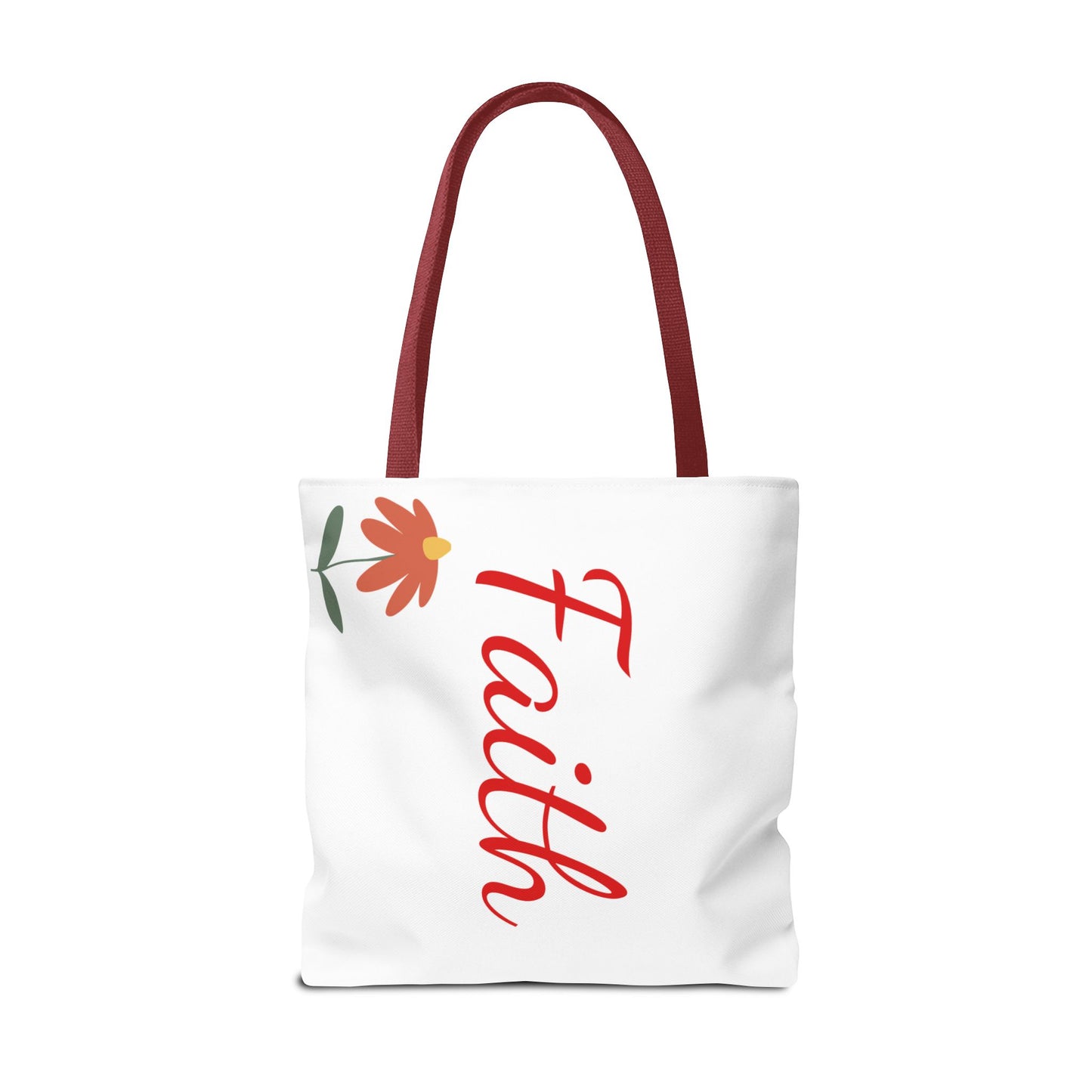 Faith Floral Tote Bag, Motivational Gift for Her, Everyday Use Tote, Inspirational Shopping Bag, Eco-Friendly Bag, Christian Faith Apparel