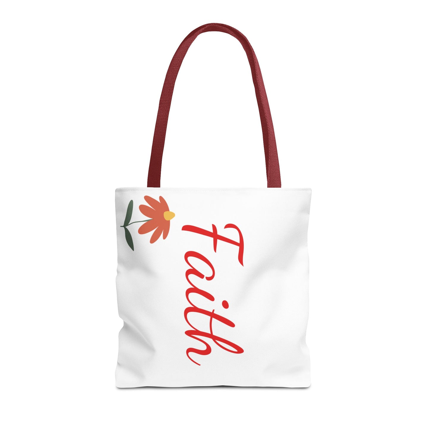 Faith Floral Tote Bag, Motivational Gift for Her, Everyday Use Tote, Inspirational Shopping Bag, Eco-Friendly Bag, Christian Faith Apparel