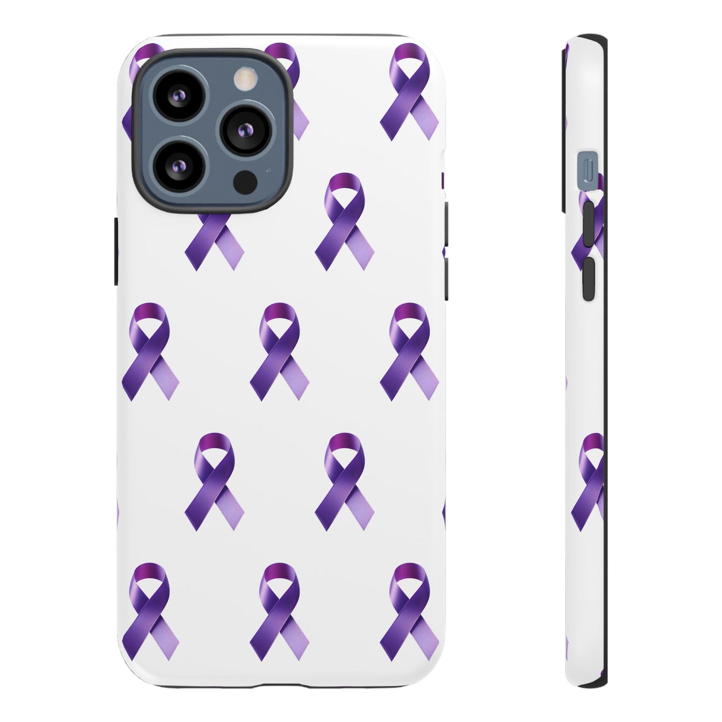Purple Ribbon Phone Case, Tough Cases for Cancer Awareness, Gift for Loved Ones, Supportive Phone Cover, Awareness Merchandise