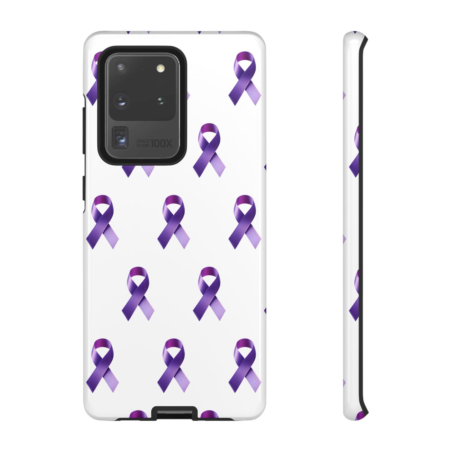 Purple Ribbon Phone Case, Tough Cases for Cancer Awareness, Gift for Loved Ones, Supportive Phone Cover, Awareness Merchandise