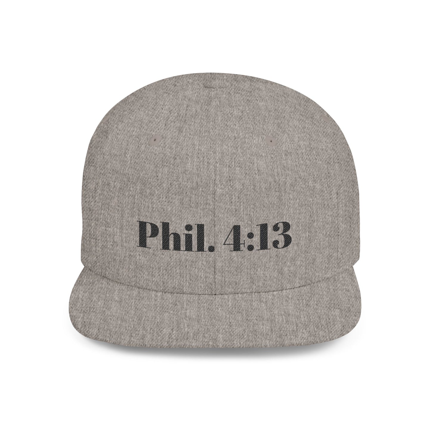 Phil. 4:13 Inspirational Flat Bill Snapback Hat, Motivational Cap for Men, Women, Sports Enthusiasts, Perfect Gift, Everyday Wear