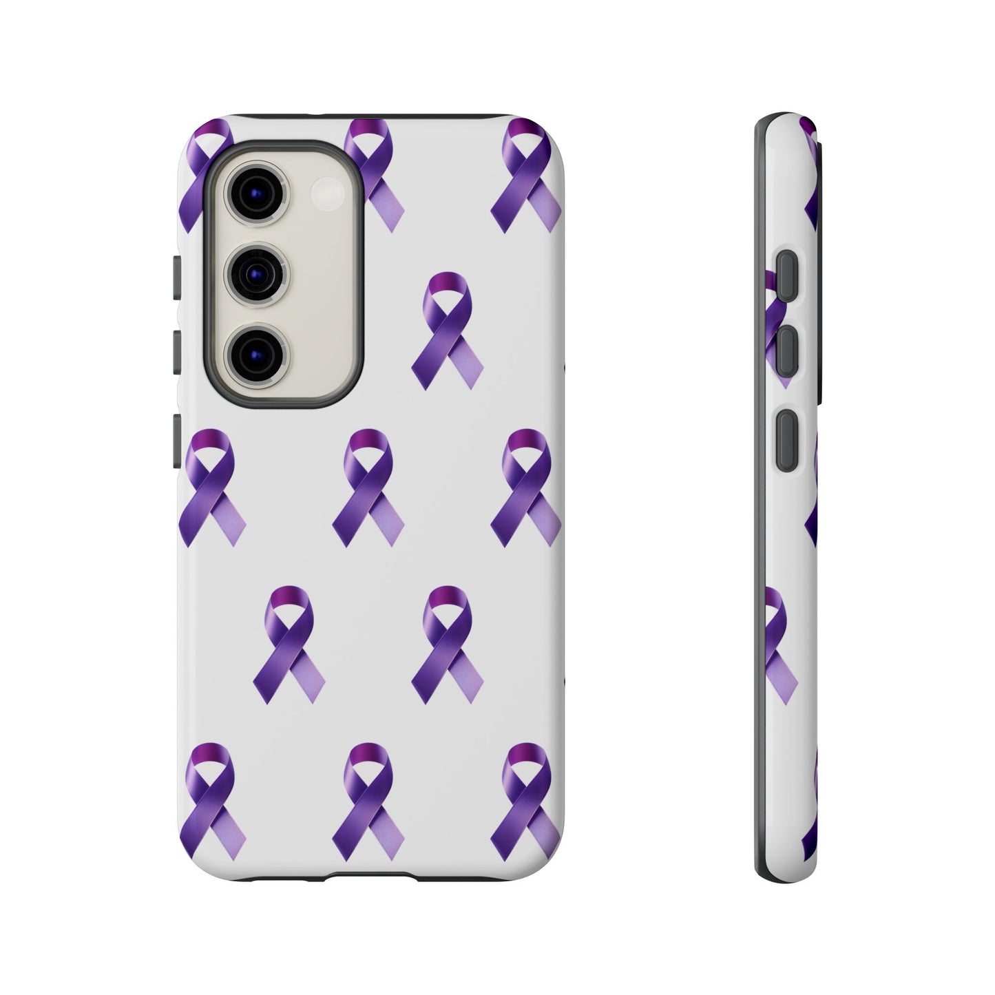 Purple Ribbon Phone Case, Tough Cases for Cancer Awareness, Gift for Loved Ones, Supportive Phone Cover, Awareness Merchandise