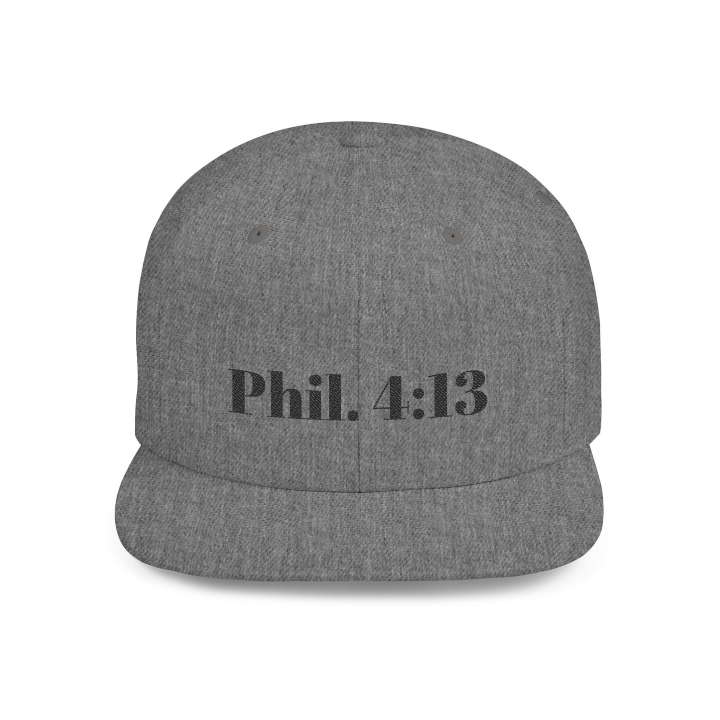 Phil. 4:13 Inspirational Flat Bill Snapback Hat, Motivational Cap for Men, Women, Sports Enthusiasts, Perfect Gift, Everyday Wear