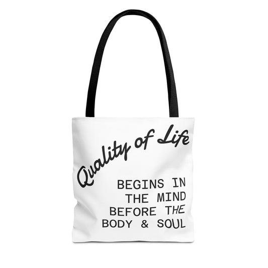 Mindful Living Tote Bag | Inspirational Daily Reminder, Eco-Friendly Gift, Motivational Quote Bag, Shopping Tote, Yoga Accessory