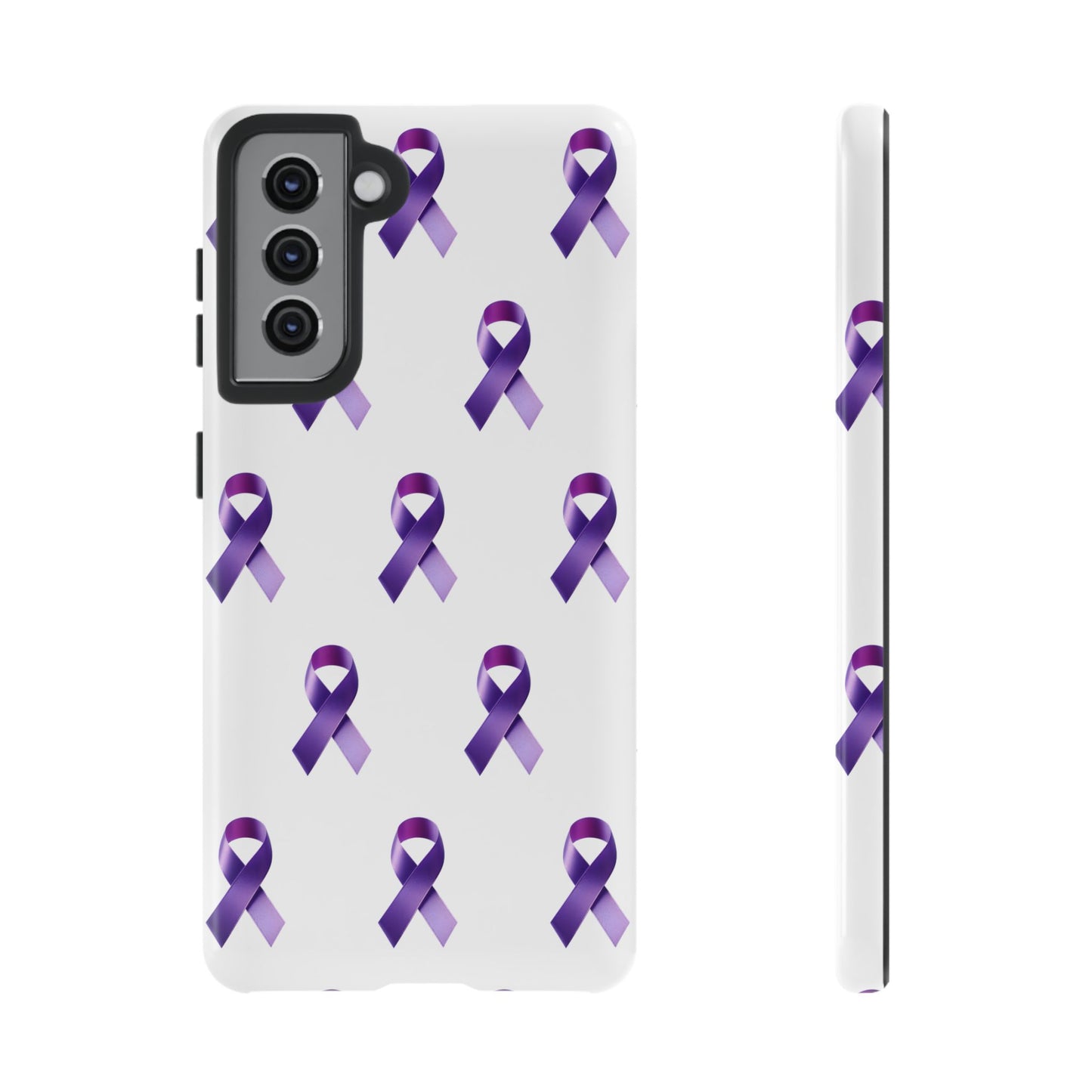 Purple Ribbon Phone Case, Tough Cases for Cancer Awareness, Gift for Loved Ones, Supportive Phone Cover, Awareness Merchandise