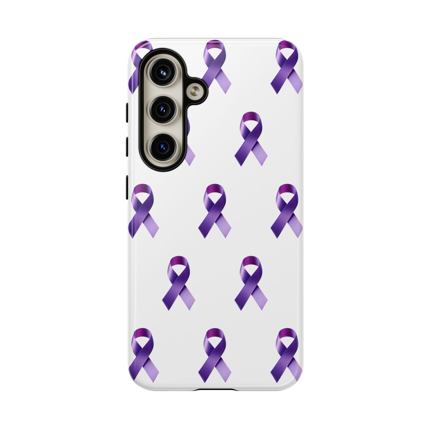 Purple Ribbon Phone Case, Tough Cases for Cancer Awareness, Gift for Loved Ones, Supportive Phone Cover, Awareness Merchandise